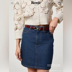 New Rouje laure croc leather belt cognac color S/M